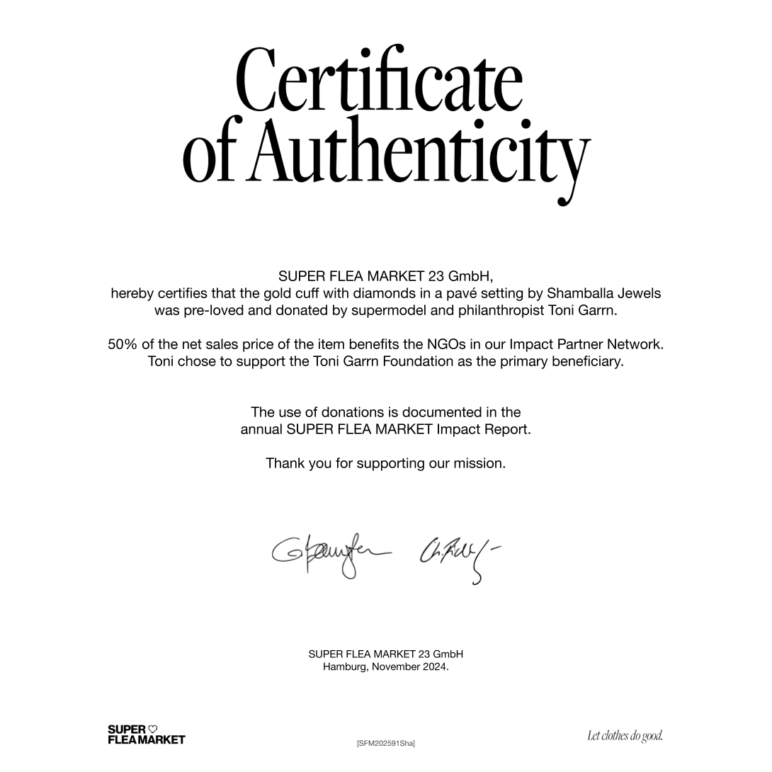 Super Flea Market+Shamballa Jewels+Diamond ball cuff+Toni Garrn+certificate2